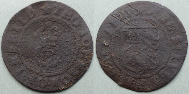 Enfield and St. Ives, Tho Johnson halfpenny token Enfield and St. Ives, Tho Johnson halfpenny token